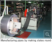 Manufacturing pipes by making slates round